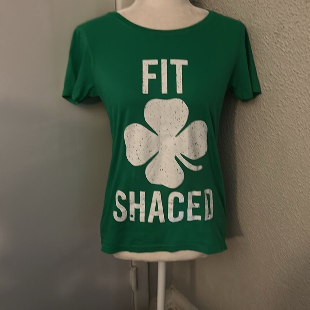 Crazy Dog Green St. Patrick's Day 4 Leaf Short Sleeve T-shirt M Holiday Party
